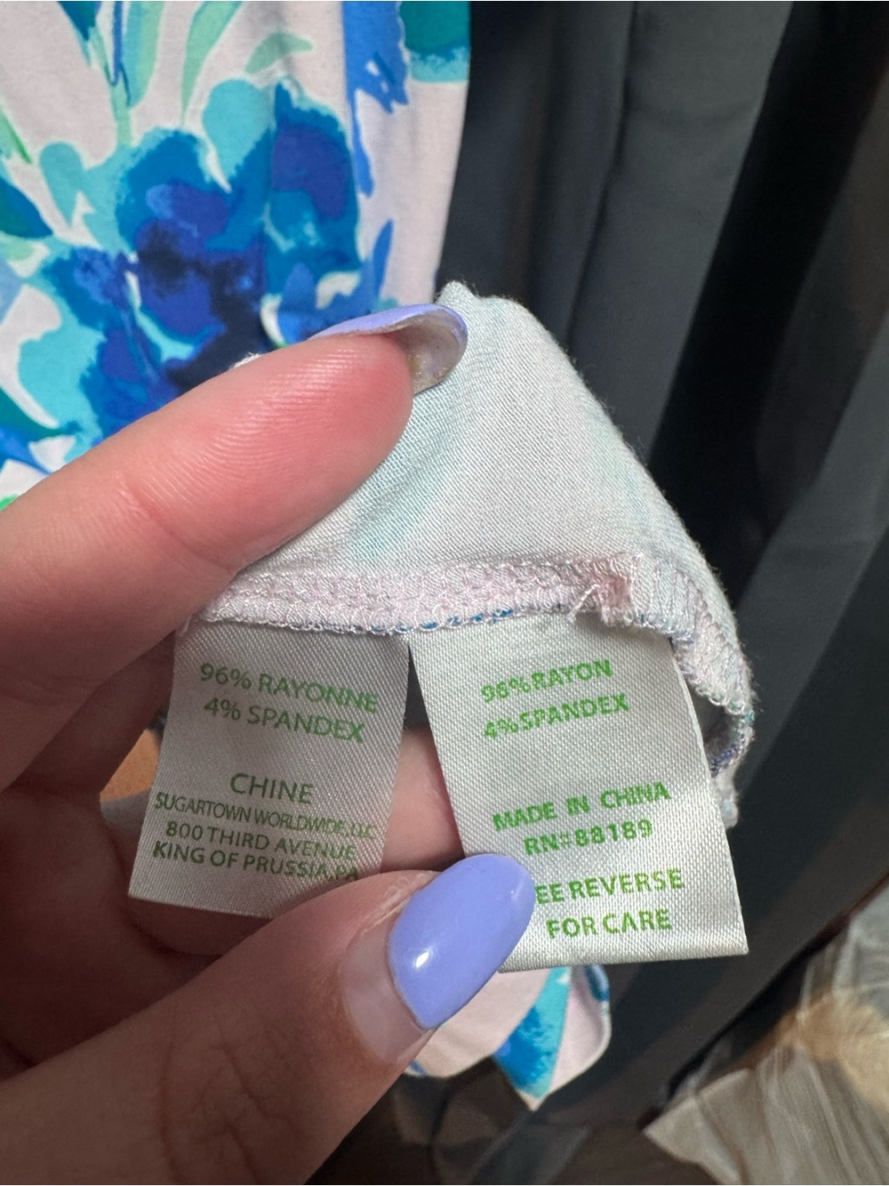 Lilly Pulitzer Blue, Green & White Floral Shift Dress - Picture 5 of 7